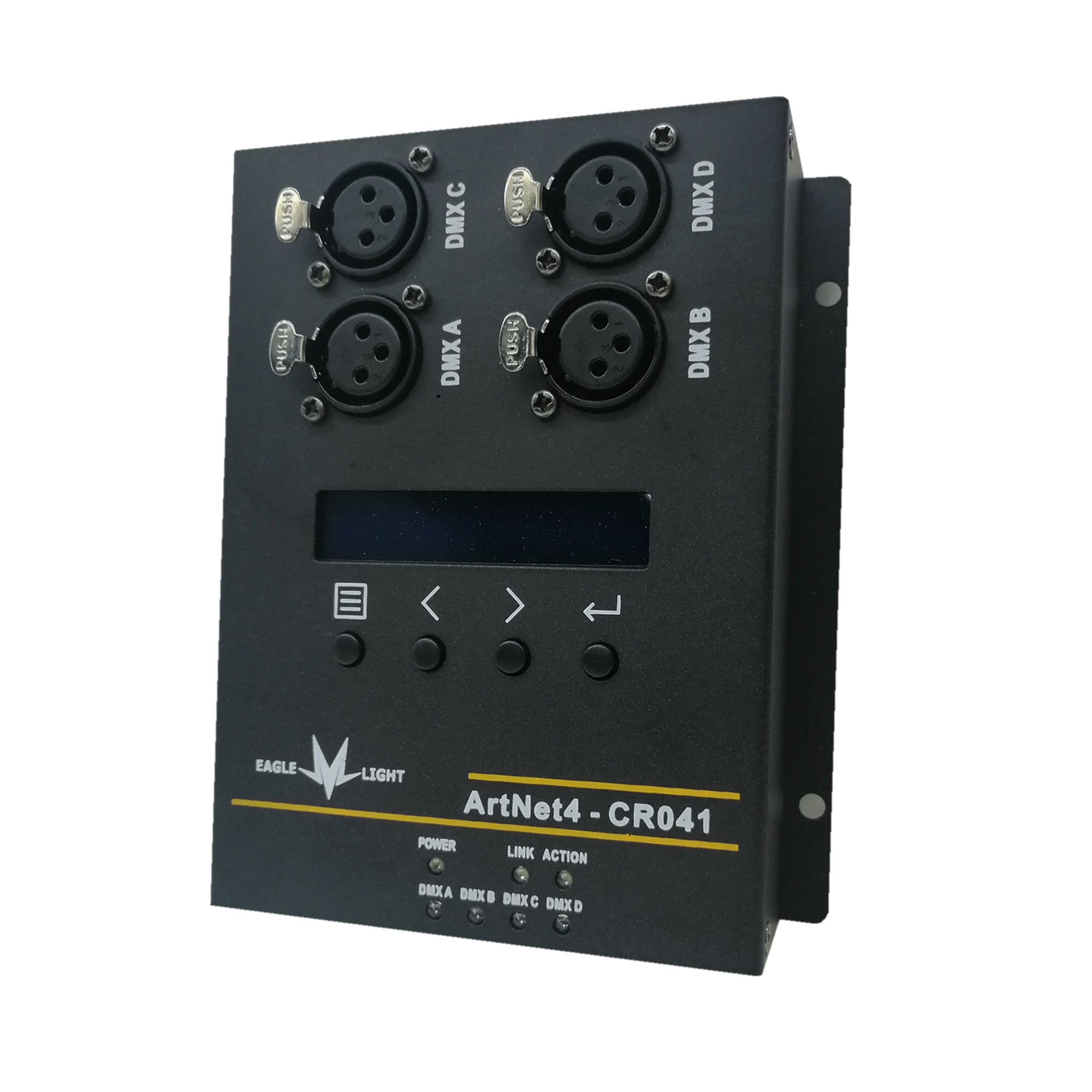 CR041R  4路ArtNet轉DMX512(網絡轉換器）可燈鉤安裝、網線POE供電